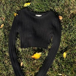 cropped black sweater